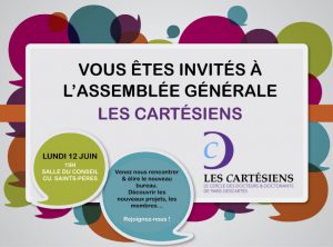 Assemblée Générale Les Cartésiens @ Centre Universitaire des Saints-Pères | Paris | Île-de-France | France